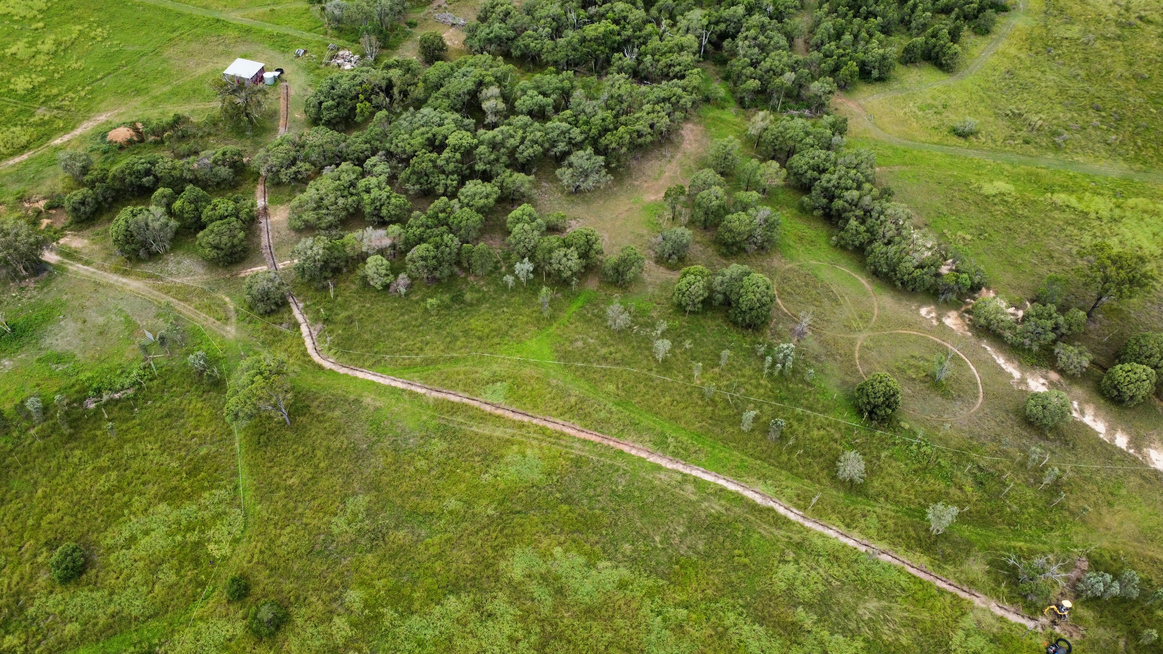Aerial view of earthmoving project