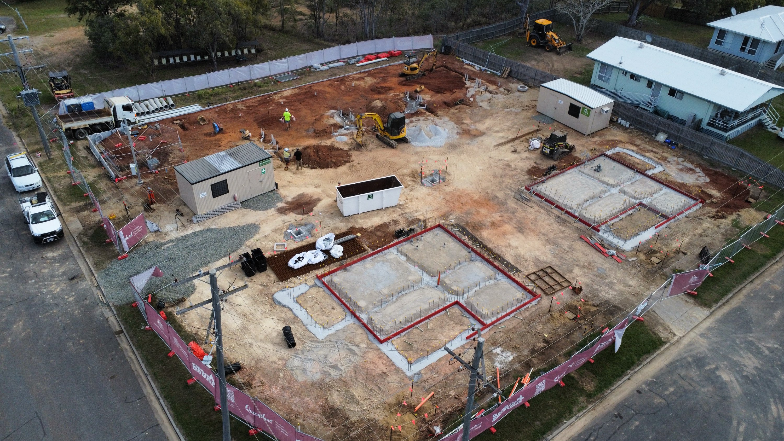 Drone shot of construction site